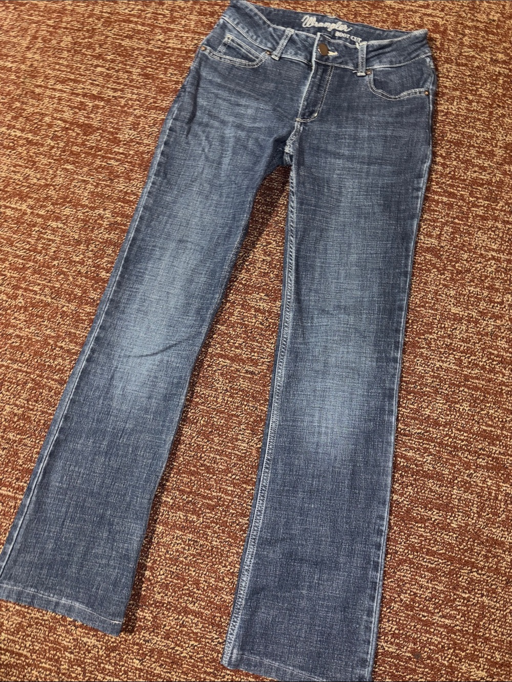 Wrangler bootcut jeans dark wash stretch classic equestrian western denim size 5